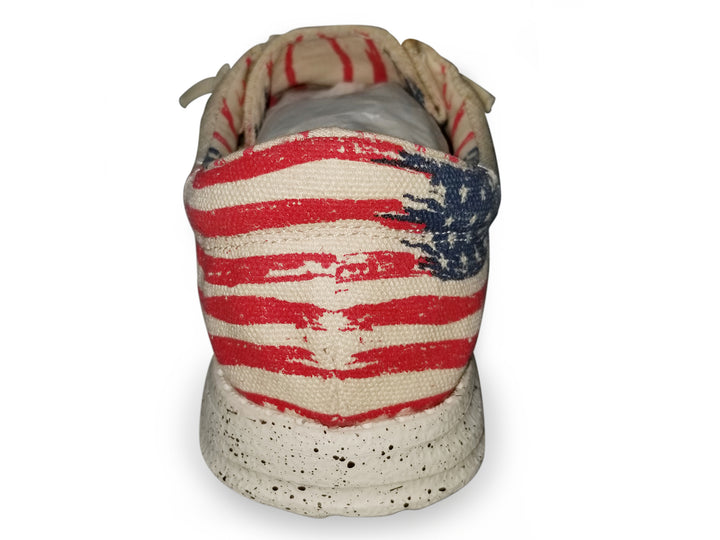 MENS BEIGE CANVAS WITH FLAG HEEL