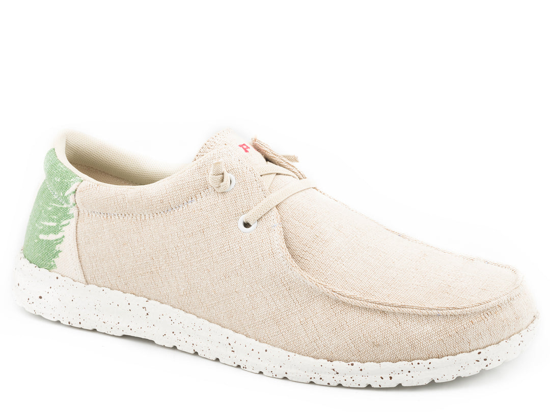 MENS BEIGE CANVAS WITH MEXICAN FLAG