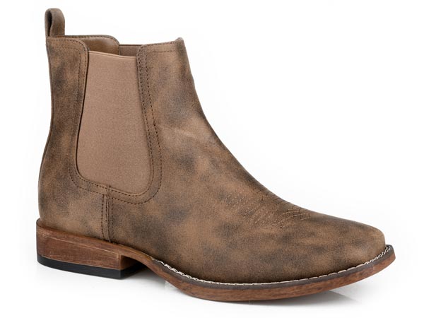 MENS ROPER SQUARE TOE CHELSEA ANKLE  LOGAN BOOTS