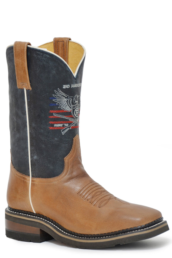 MENS BURNISHED TAN LEATHER VAMP VINTAGE