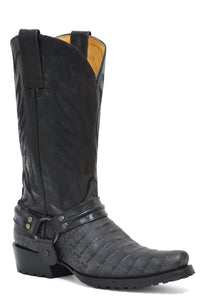 MENS EMBOSSED BLACK CAIMAN