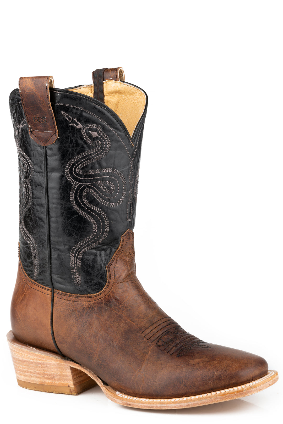 MENS BURNISHED TAN LEATHER VAMP