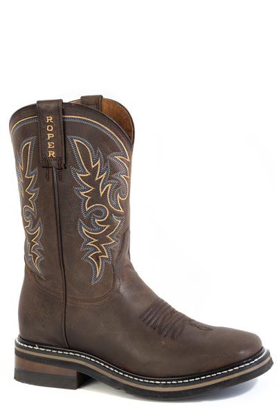 MENS ROPER OILY BROWN LEATHER VAMP  SHAFT WORK IT BOOTS