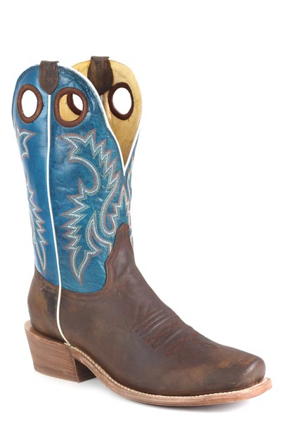 MENS BURNISH BROWN LEATHER VAMP