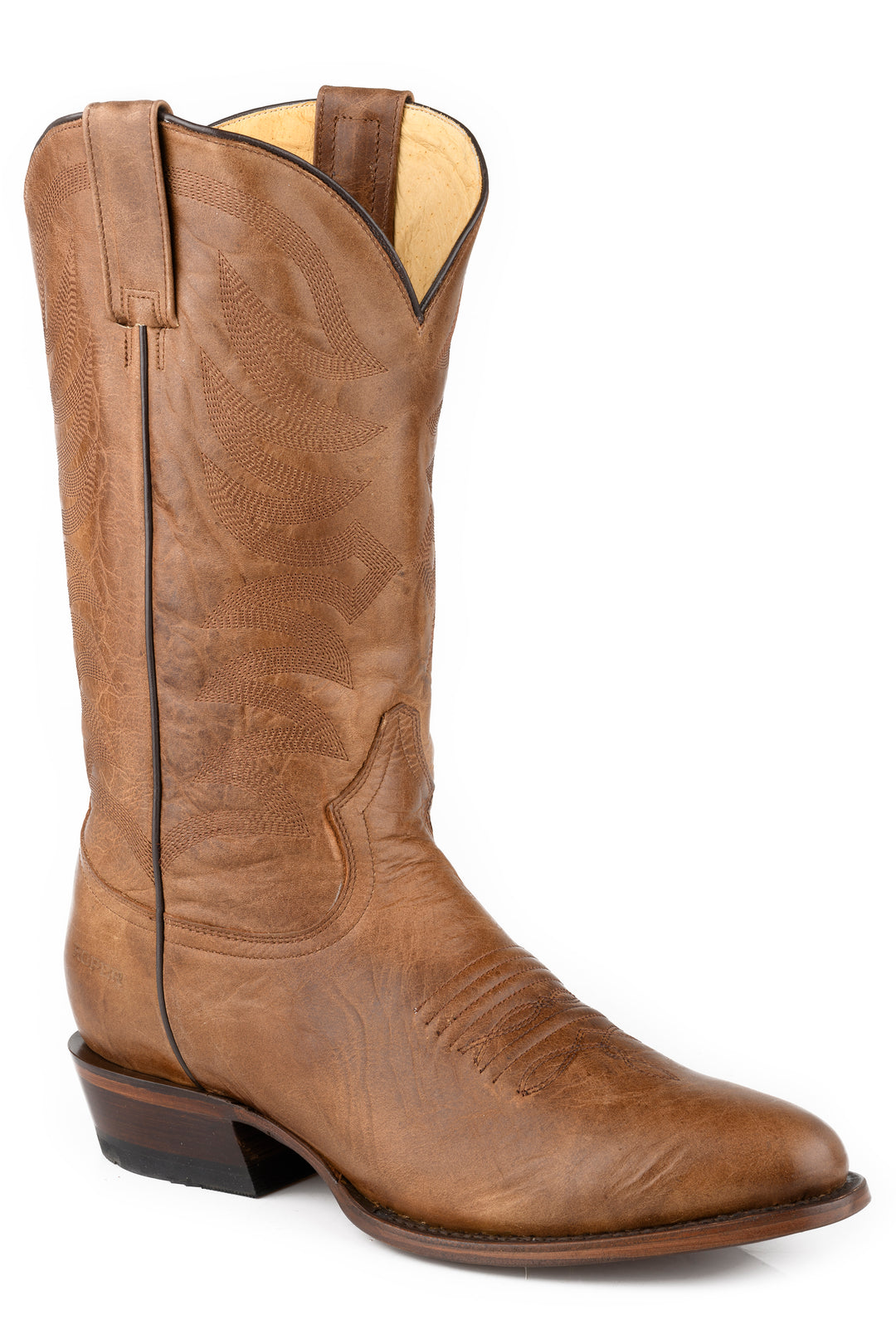 MENS BURNISH BROWN LEATHER VAMP AND SHAFT