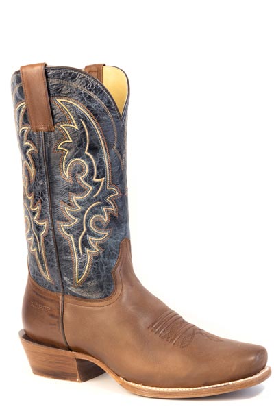 MENS ROPER BURNISH BROWN LEATHER VAMP HANK - CUTTER BOOTS