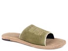 WOMENS ROPER GREEN COW SUEDE SLIDE HAMPTON SANDALS