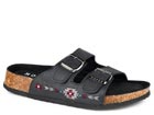 WOMENS ROPER BLACK LEATHER WITH AZTEC STITCH DELILAH SANDALS