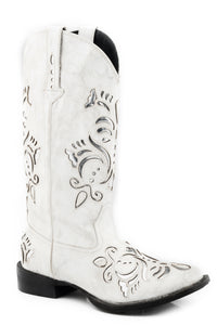 WOMENS 12 INCH  LEATHER FASHION SQ. TOE BOOT