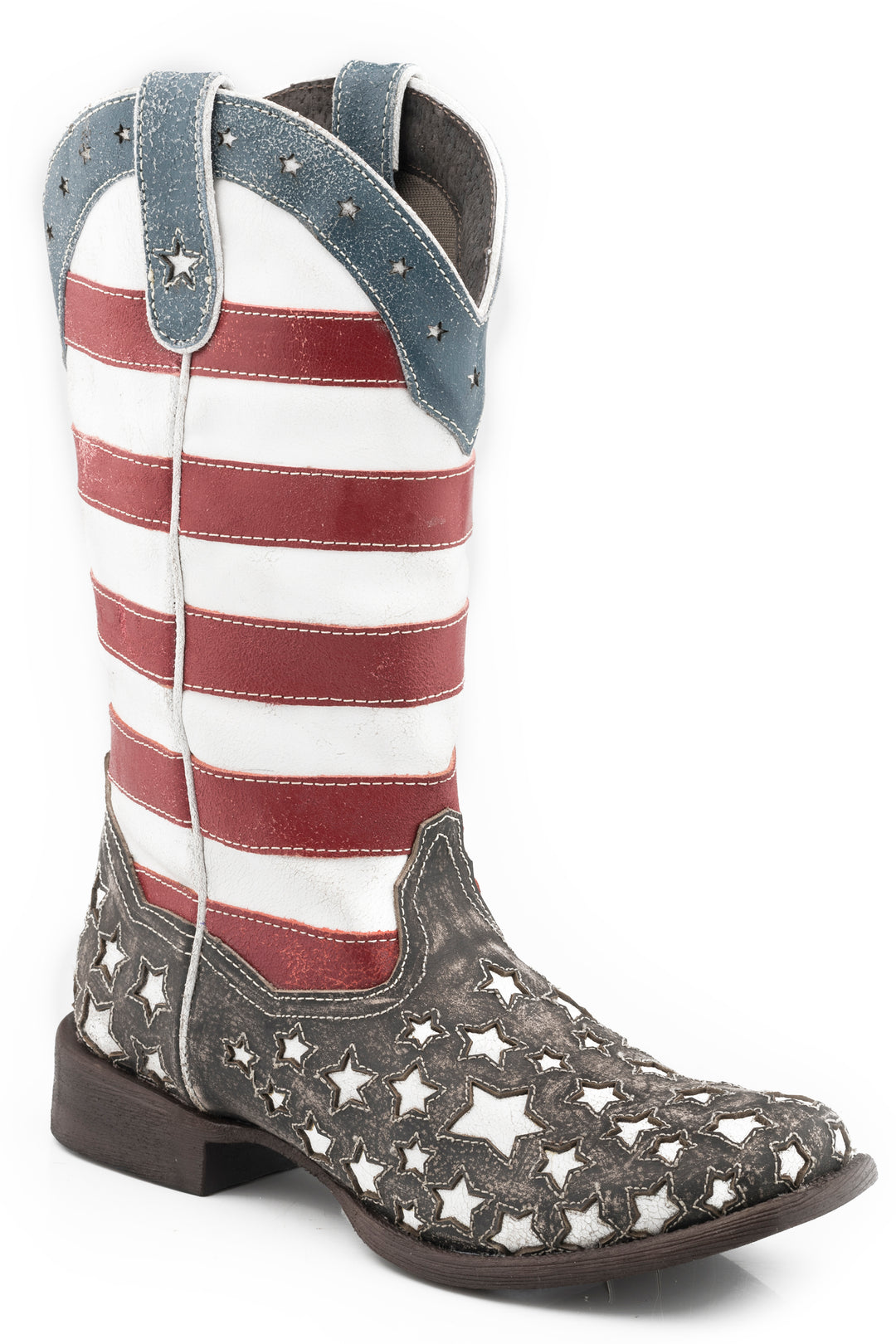 WOMENS 12 INCH LEATHER FASHION SQ.TOE BOOT