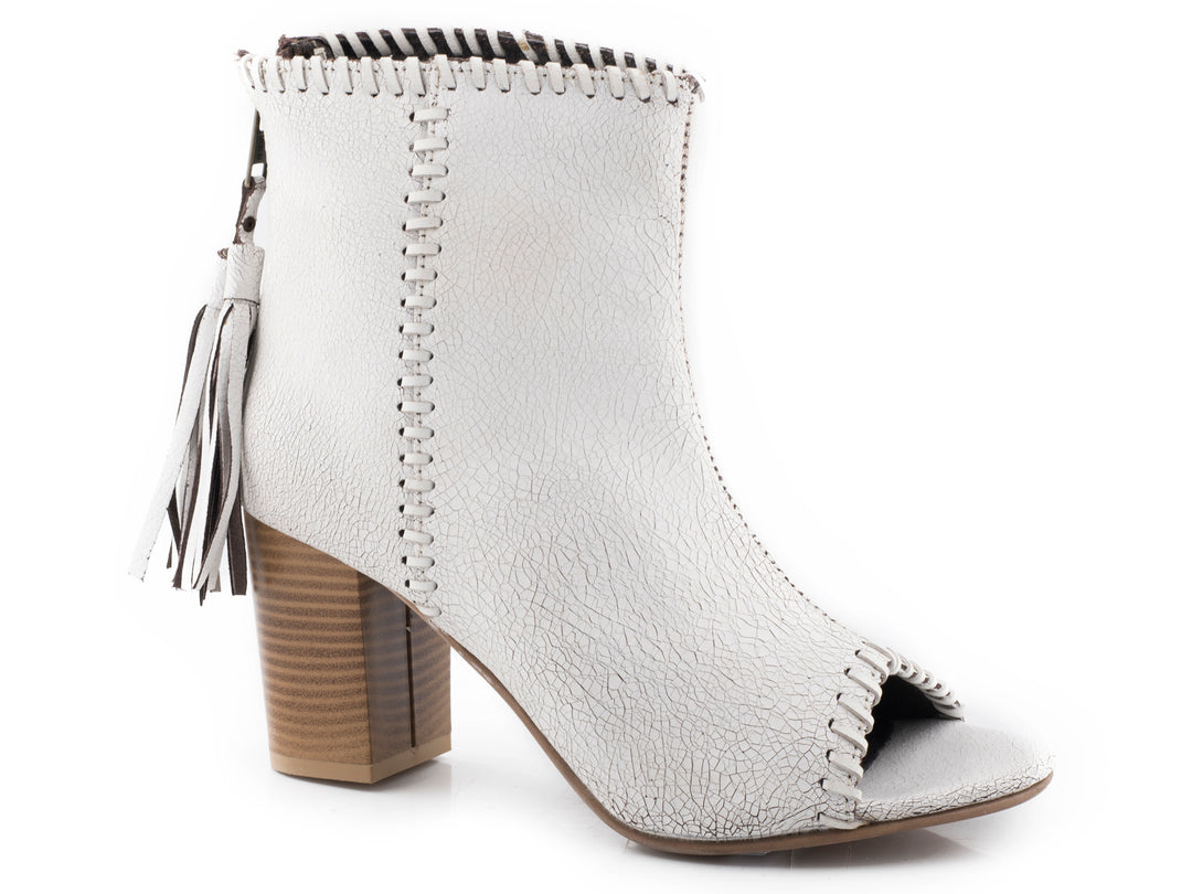 WOMENS WHITE VINTAGE LEATHER SANDAL