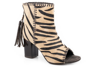 WOMENS ZEBRA HAIR ON HIDE LEATHER SANDAL