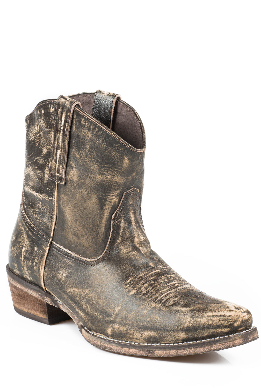 WOMENS LEATHER ANKLE BOOT SANDED BROWN