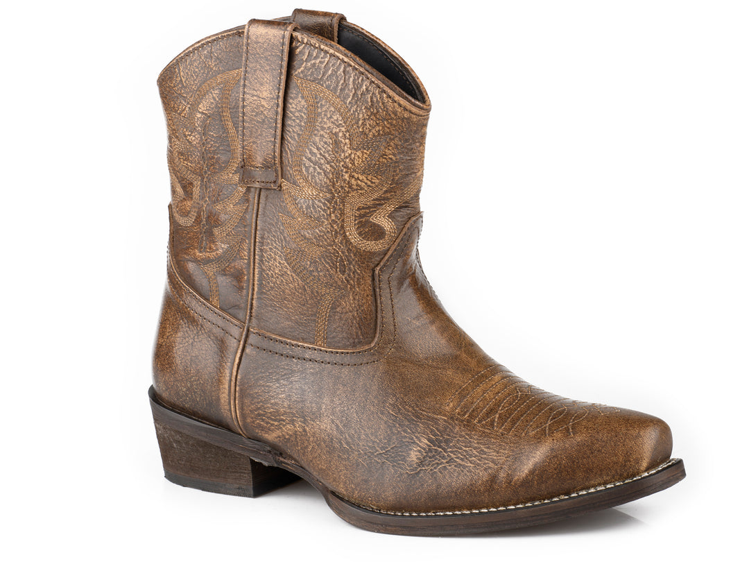 WOMENS BROWN BURNISHED LEATHER