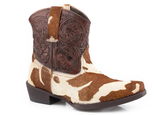 WOMENS BROWN COW HAIR ON WITH TOOLED SHAFT
