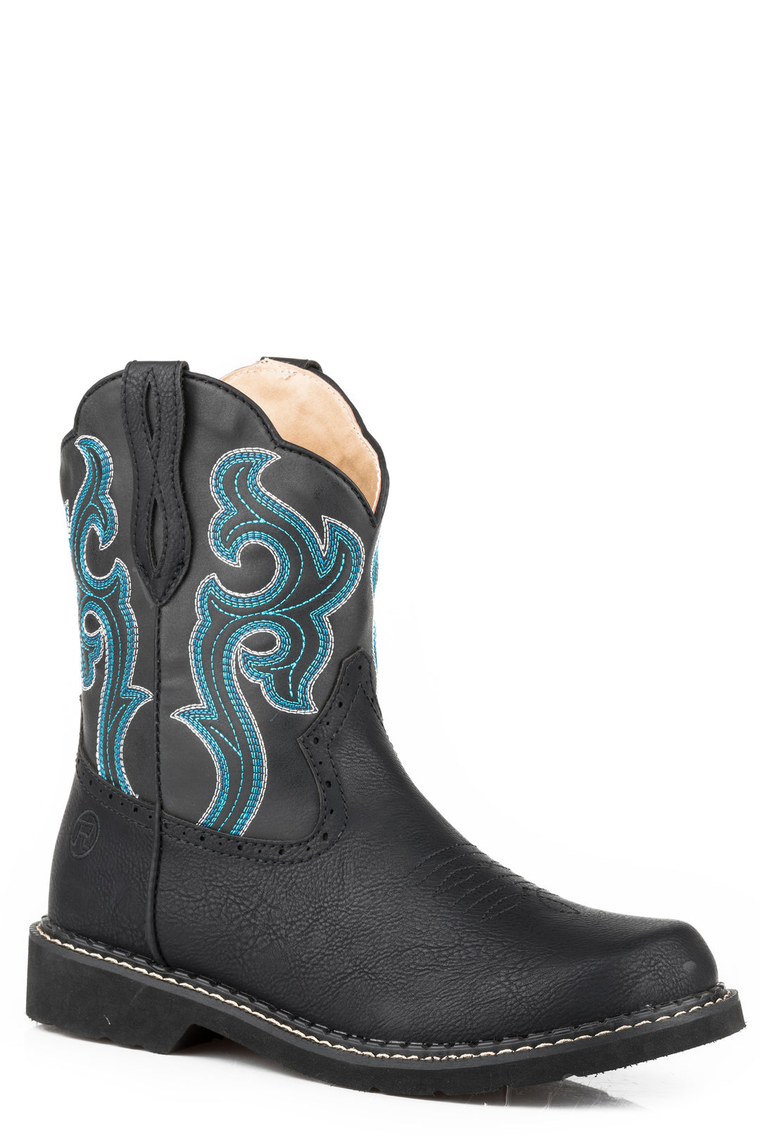 WOMENS ALL-OVER BLACK FAUX LEATHER BOOT