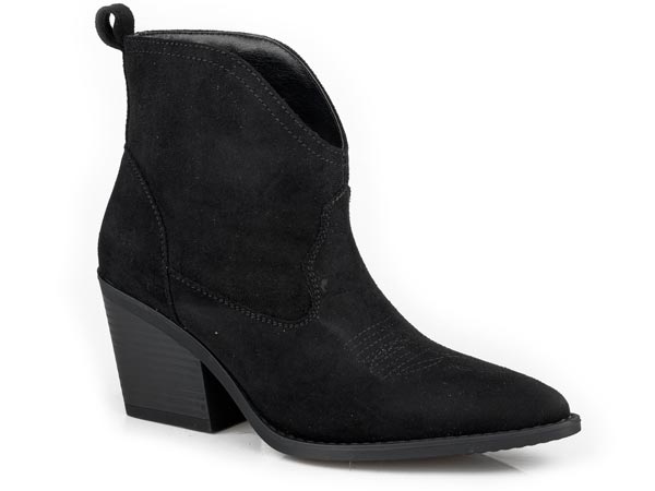 WOMENS ROPER BLACK VINTAGE FAUX SUEDE ADRIANA SHOES