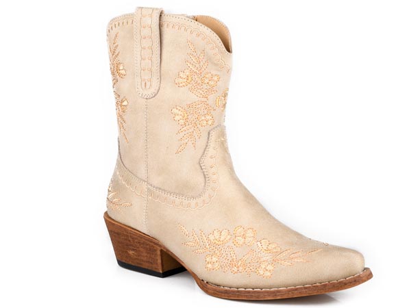 WOMENS ROPER WHITE FLORAL 8" FASHION WYNONA BOOTS
