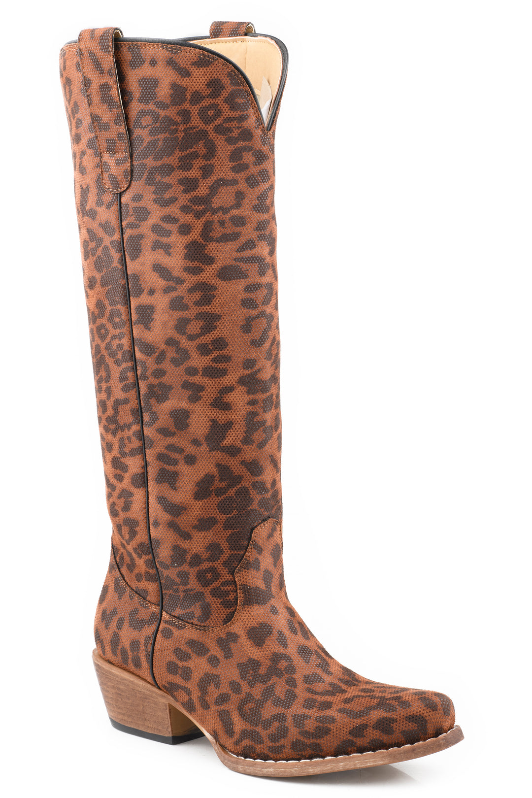 WOMENS ROPER ANKLE ZIP RYDER LEOPARD BOOTS