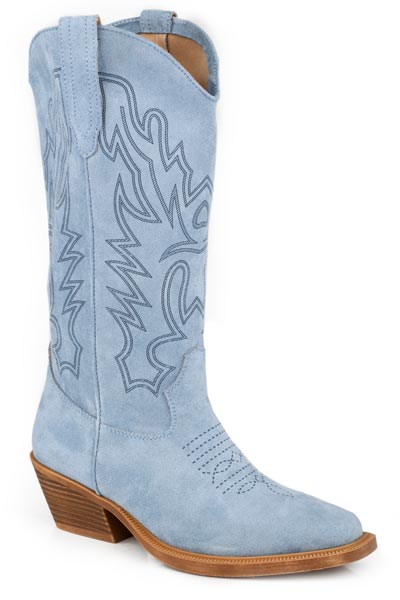 WOMENS LIGHT BLUE FAUX SUEDE UPPER