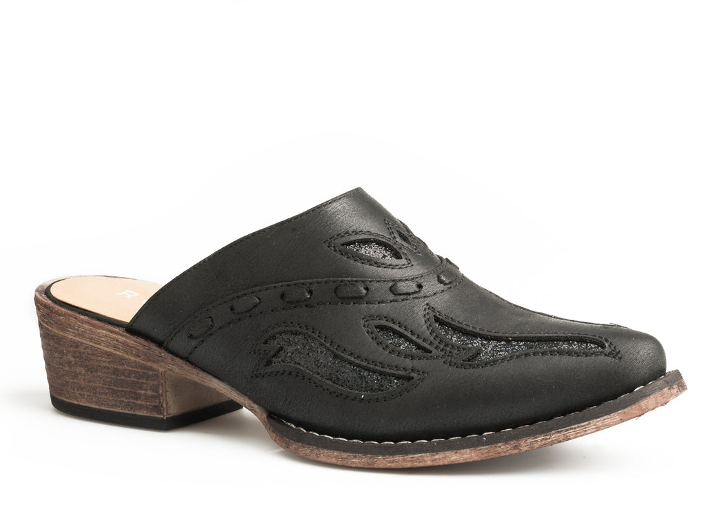 Roper Women's Black Beth Snip Toe Mule Shoes