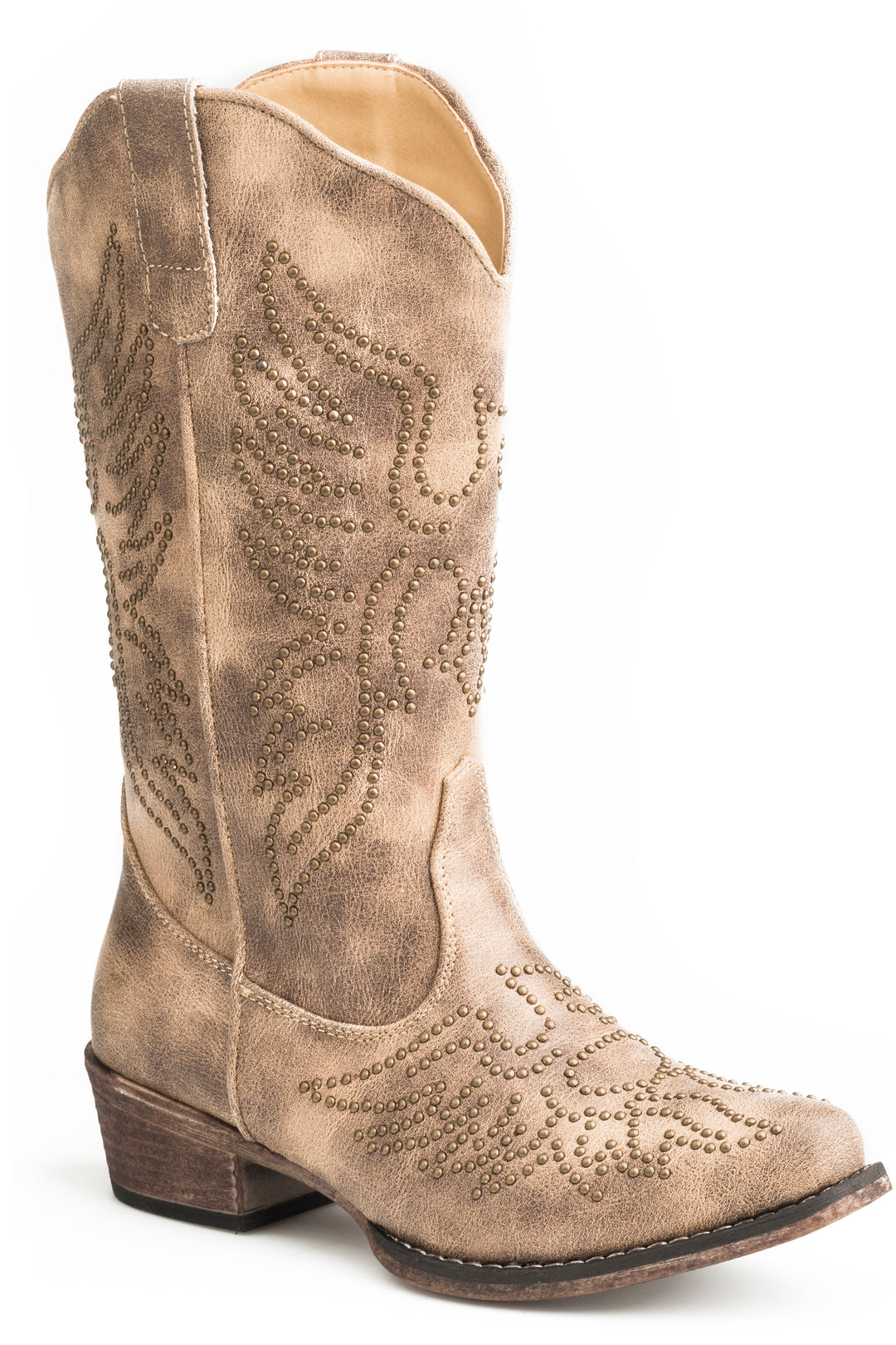 WOMENS VINTAGE BEIGE VAMP AND UPPER