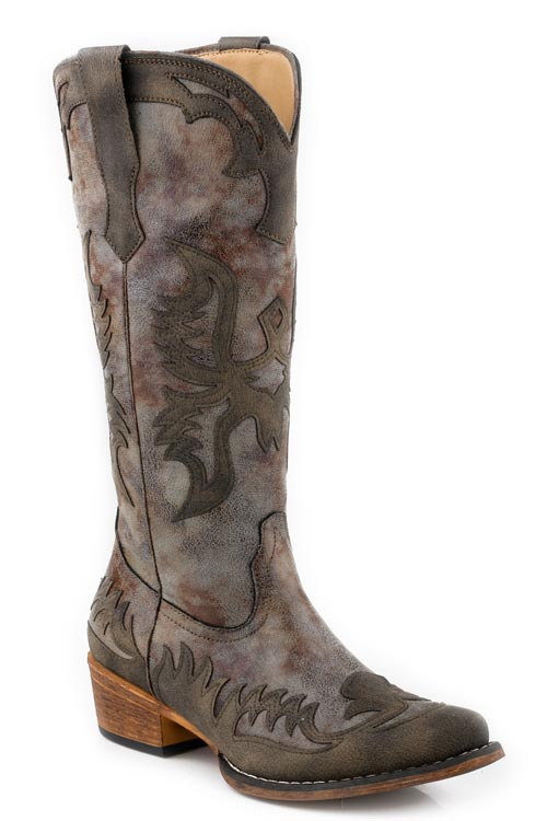 WOMENS VINTAGE GREY FAUX LEATHER