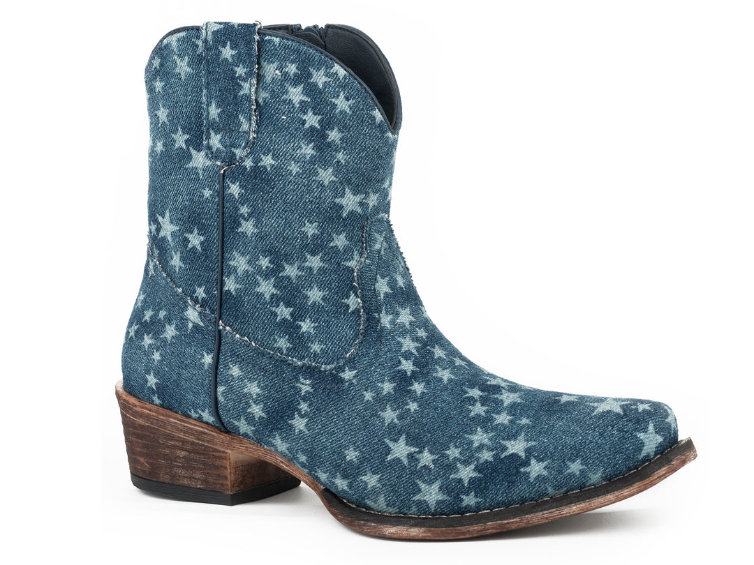 WOMENS ALL OVER STONE WASHED DENIM
