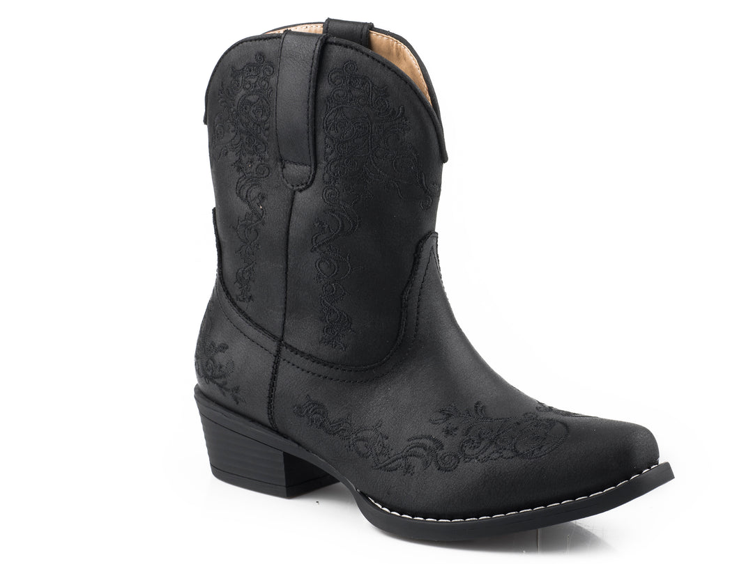 WOMENS BLACK VINTAGE FAUX LEATHER