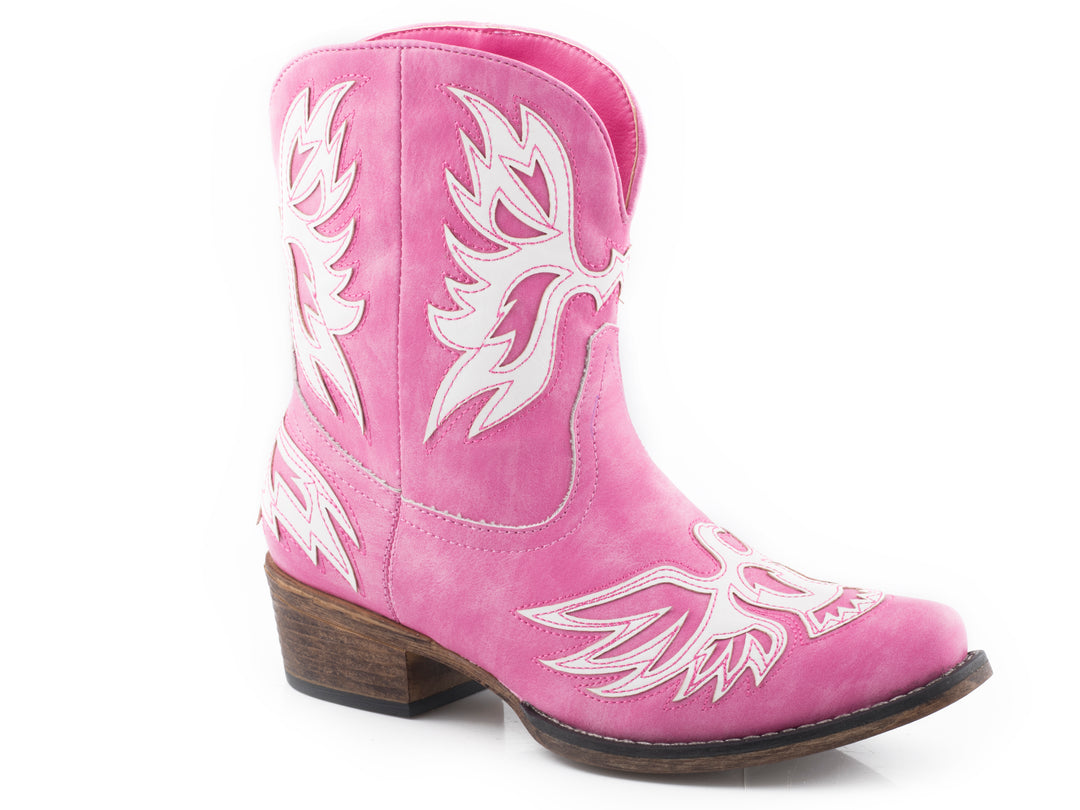 WOMENS PINK FAUX LEATHER UPPER