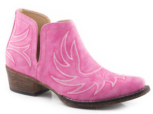 WOMENS SNIP TOE PINK FAUX LEATHER