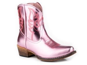 WOMENS PINK METALLIC FAUX LEATHER