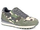 WOMENS GREEN COW SUEDE AND CAMO PRINT