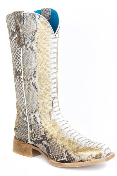 WOMENS ROPER WHITE SNOW PYTHON BOOTS