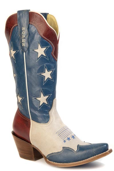 WOMENS ROPER STARS 250 USA SNIP TOE BOOTS