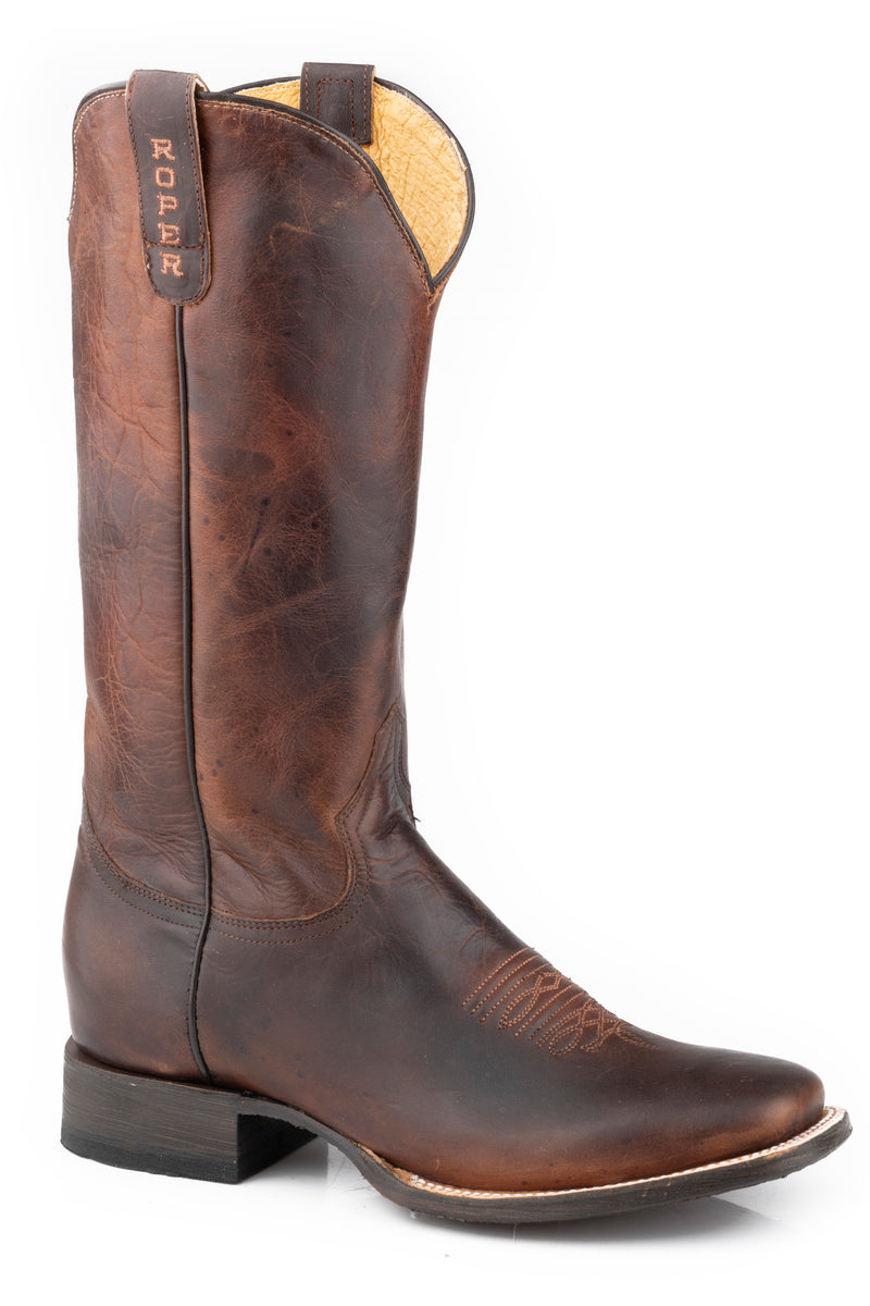 WOMENS WAXY BROWN LEATHER VAMP AND SHAFT – Roper Apparel & Footwear