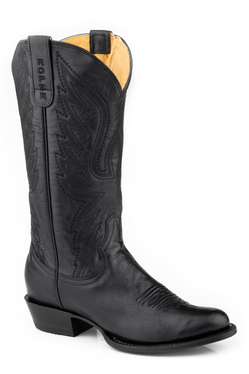 WOMENS WAXY BLACK LEATHER VAMP AND SHAFT – Roper Apparel & Footwear