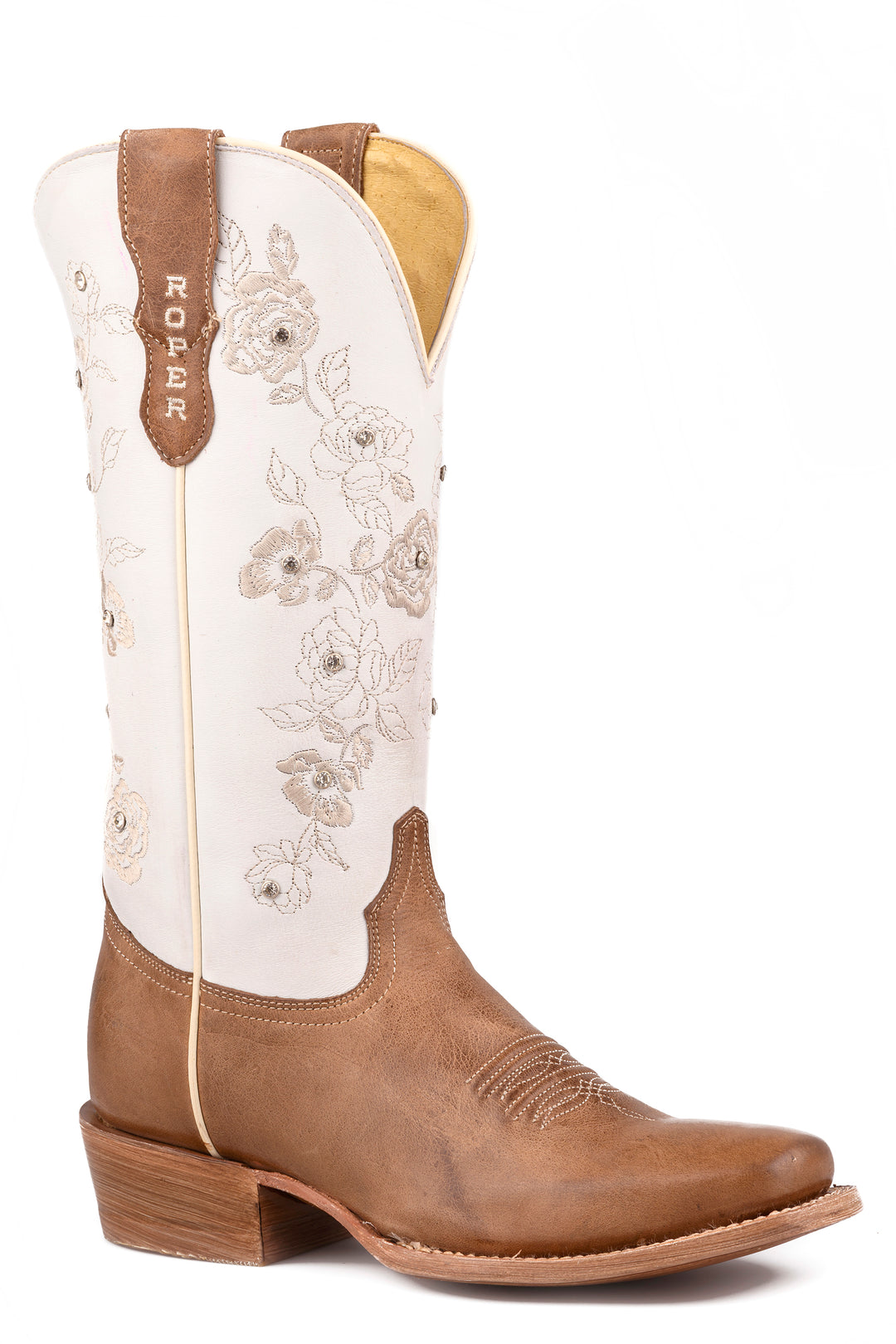 WOMENS ROPER WHITE LEATHER CHLOE BOOTS