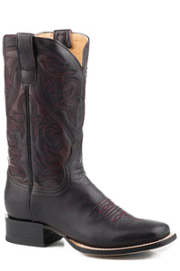 WOMENS BLACK AND WINE BRUSHOFF LEATHER VAMP AND