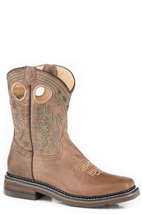 WOMENS BURNISHED TAN LEATHER VAMP  SHAFT BOOT WITH REST REMOVABLE INSOLE-GEO SOLE