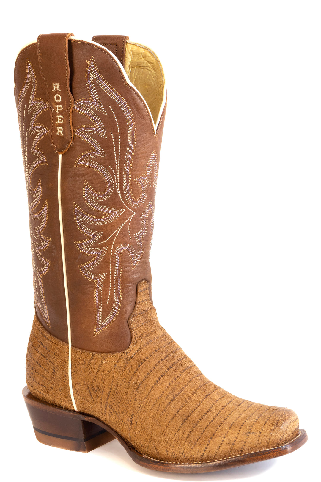 WOMENS ROPER BURNISH BROWN LEATHER LAYLA BOOTS