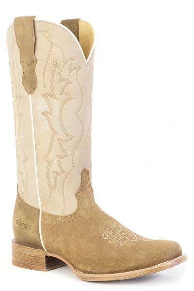 WOMENS ROPER TAN SUEDE VAMP DAZZEL BOOTS
