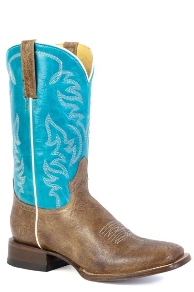 WOMENS ROPER WAXY TAX LEATHER VAMP COWGIRL CATE BOOTS