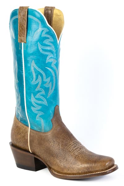 WOMENS ROPER WAXY TAX LEATHER VAMP COWGIRL CATE CUTTER BOOTS