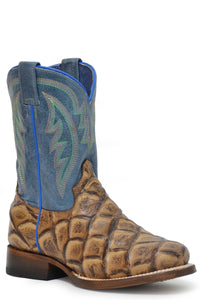 BIG BOYS TAN EMBOSSED PIRARUCU VAMP